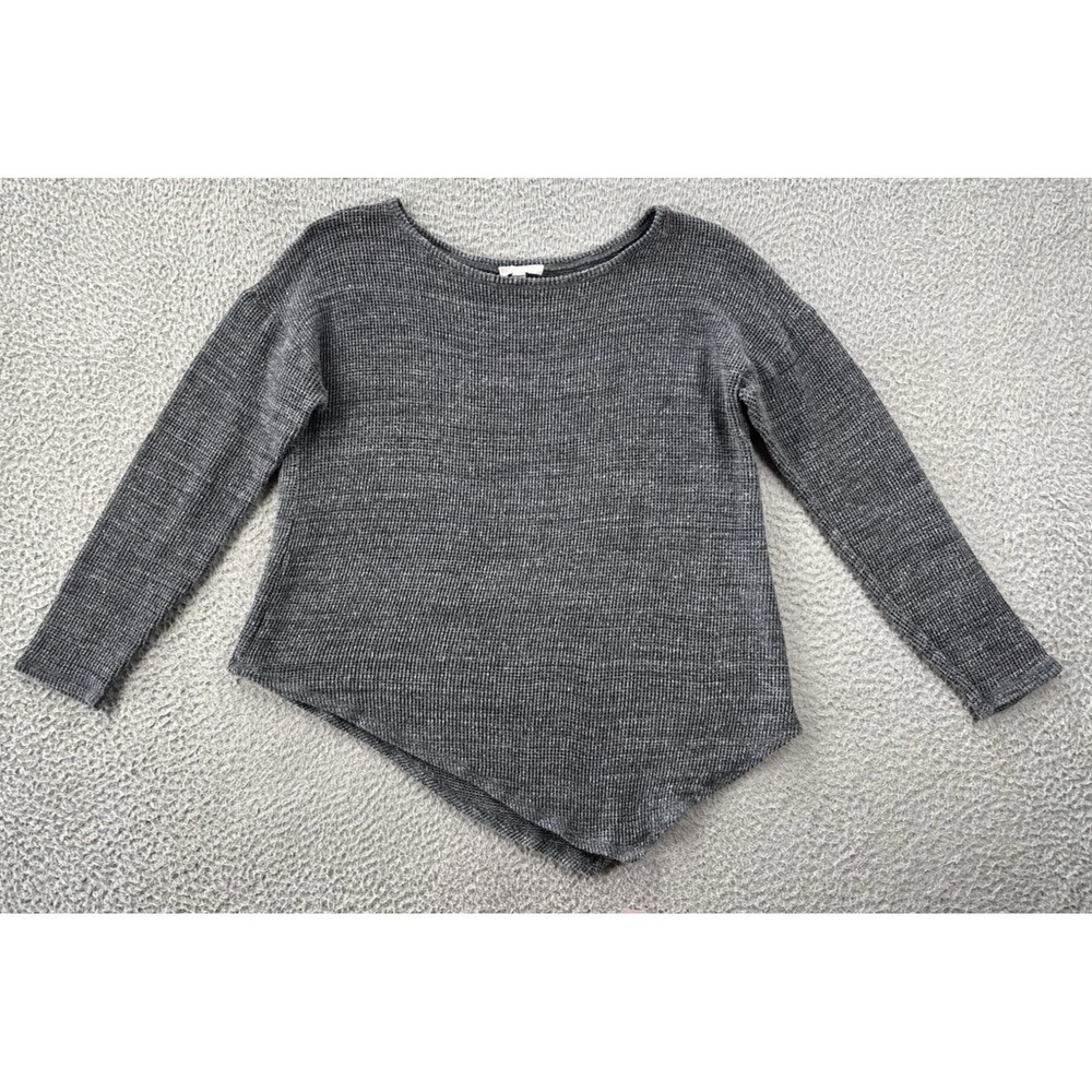 Eileen Fisher Sweater Womens Medium Petite5 Melange Mesh Asymmetrical Minimalist